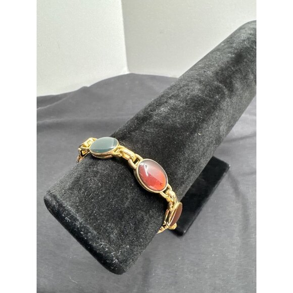 Lauren Conrad Brown Green Fall Colored Gold-Tone Bracelet 7” - Picture 1 of 5